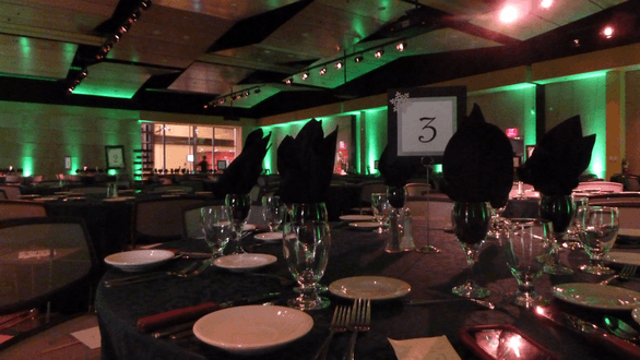 UWS, Yellowjacket Union.
Green up lighting.