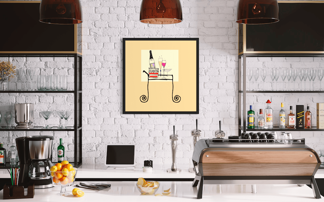 Jessica Stockwell - Illustrator, Artist.Beverage Collection -coffee, tea, cocktails,champagne,cava, prosecco, sparkling wine,wine-illustrations by request.