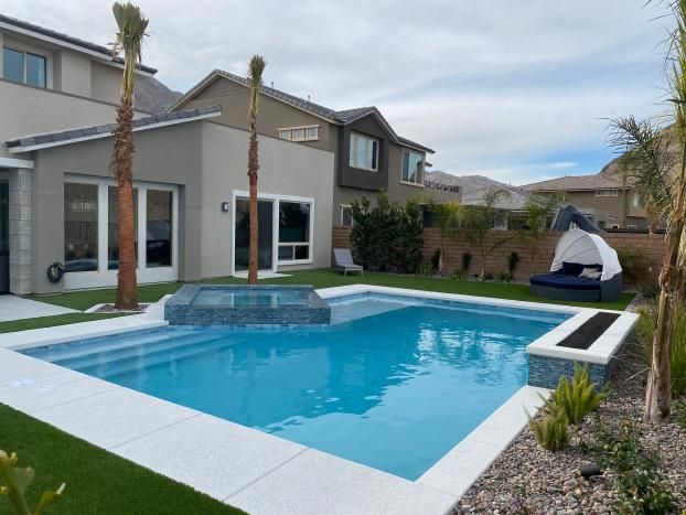A recent swimming pool installation job in the Las Vegas, NV area