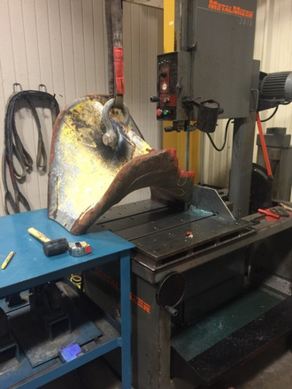 Using band saw to section large components