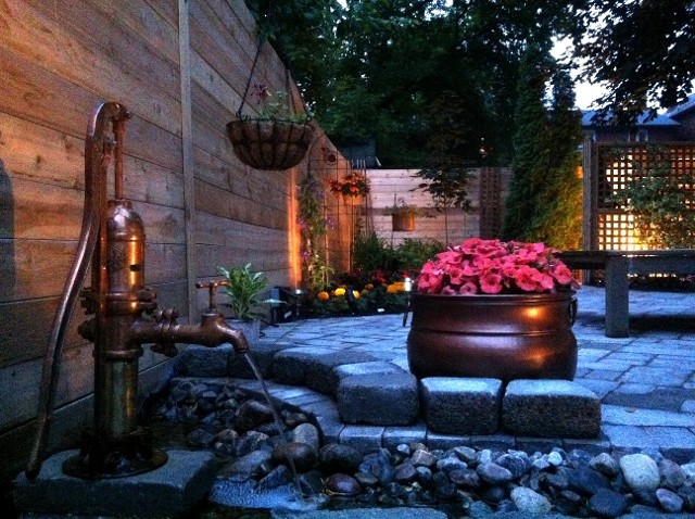 Stone Landscaping With Water Feature