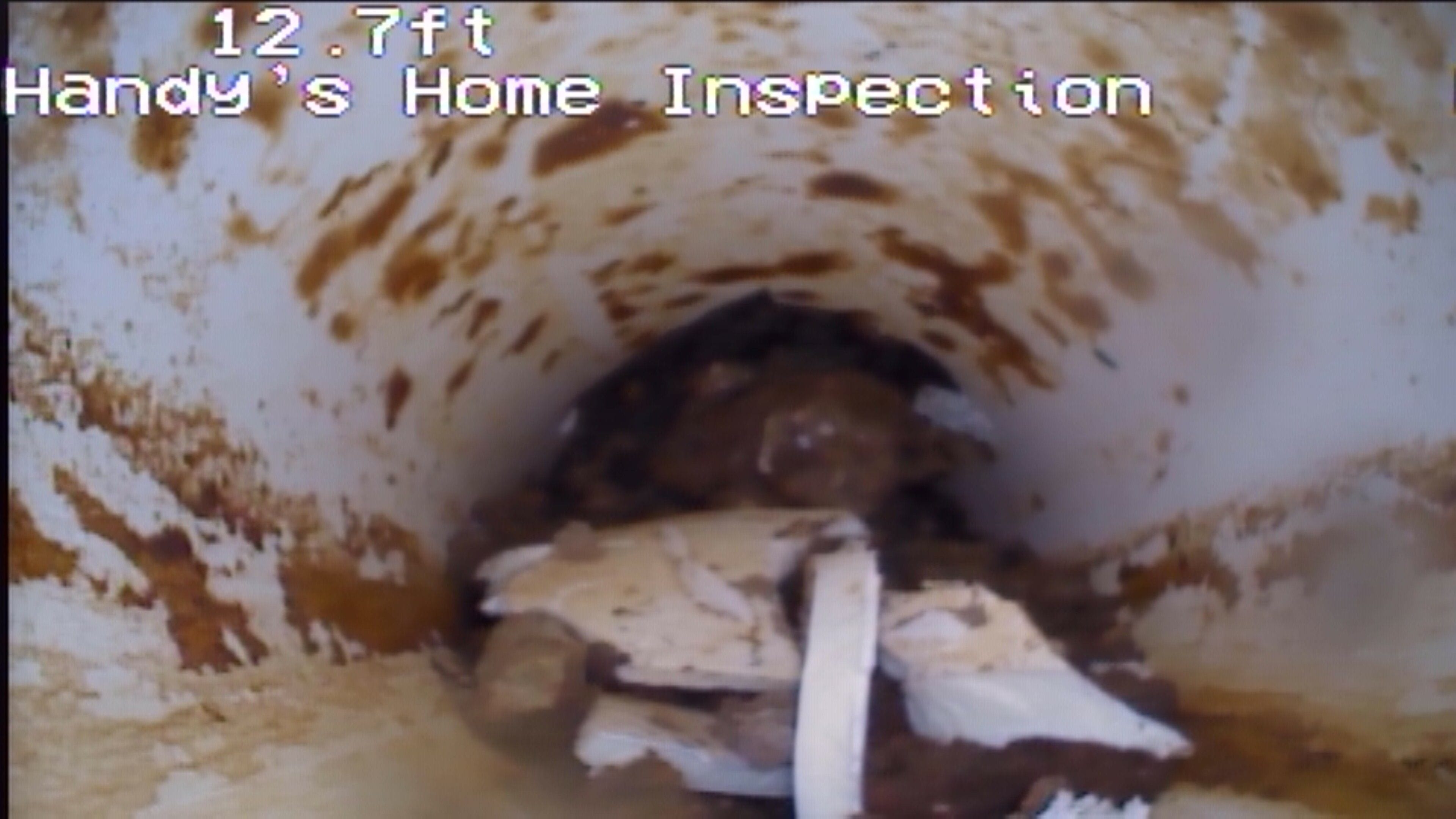 Broken pipe found with camera inspection