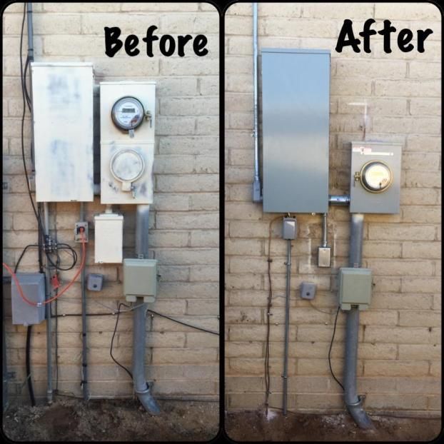 Before a completed electric panel professionals project in the  area