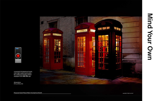 Proposed installation London iconic red phone booth, recharging station
©studiojameslong