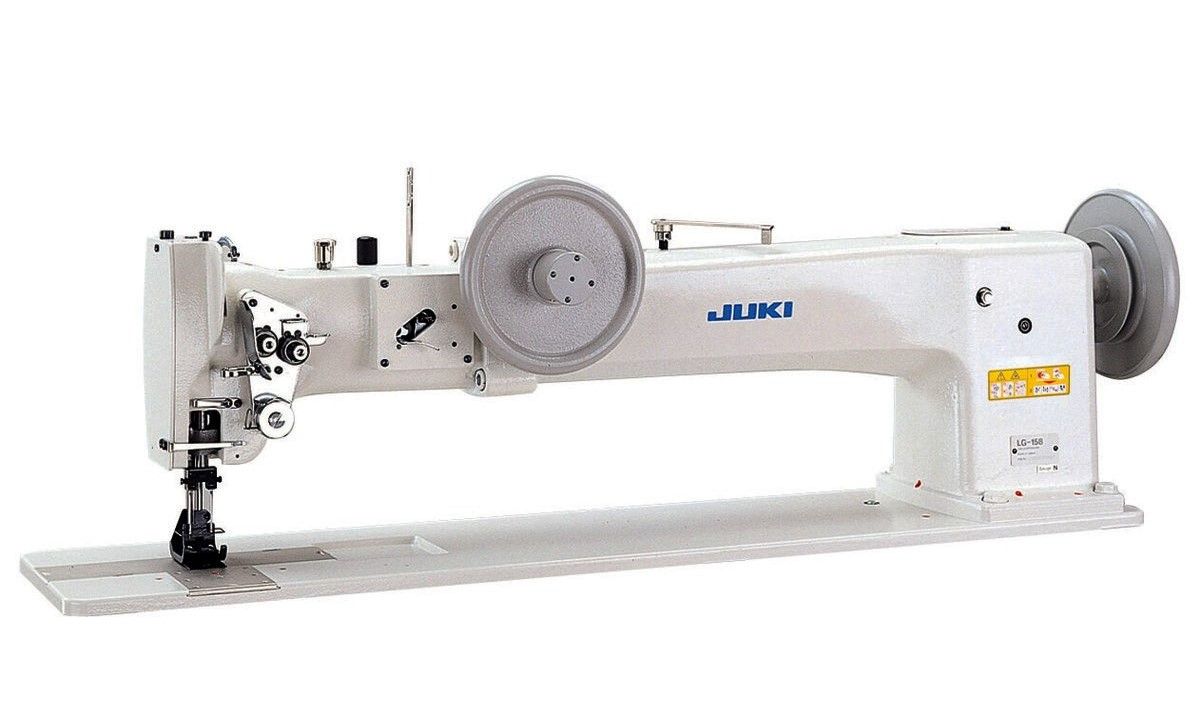 JUKI LG-158-1 and JUKI LG-158
Long-arm, Unison-feed, Lockstitch Machine with Vertical-axis Large Hook
