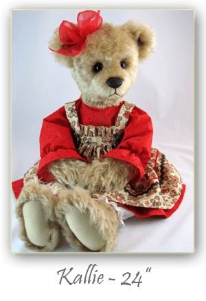 Kallie-hand crafted 24 inch mohair artist bear from my raggedy bears collection