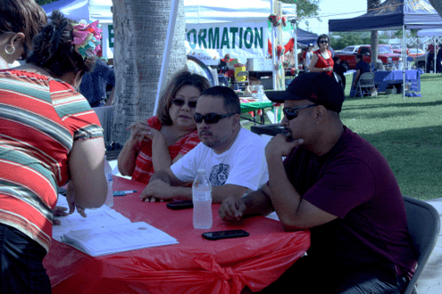 People at Registration Table