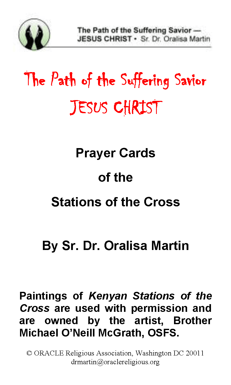 Conference Packet - Prayer Cards Acknowledgement