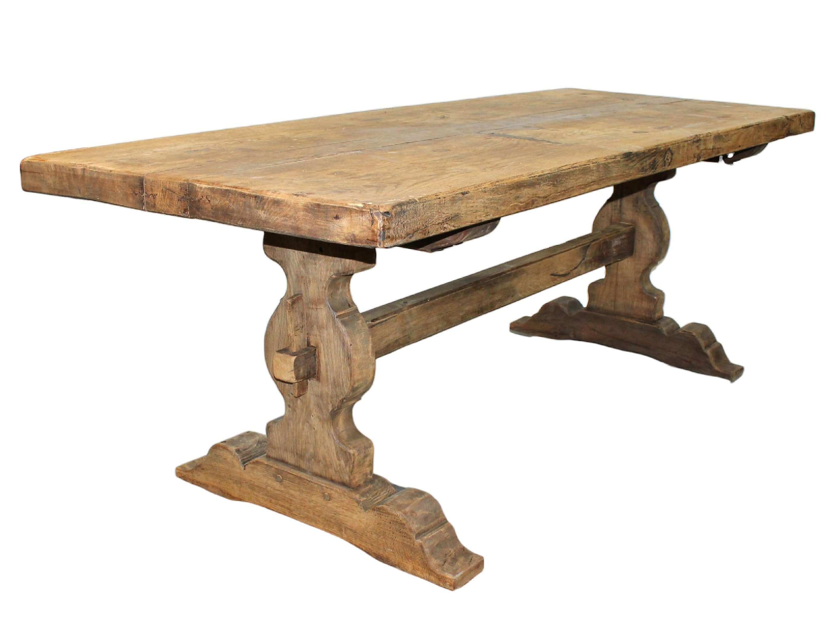 French oak trestle table