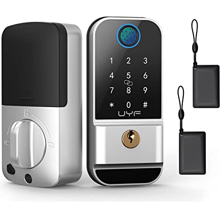 Fingerprint Door Lock, UYF Keyless Entry Door Lock with Keypad, Electronic Digital Front Deadbolt Lock