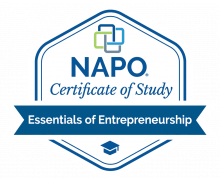 Jodi Granok has a Certificate of Study in Essentials of Entrepreneurship from NAPO.
