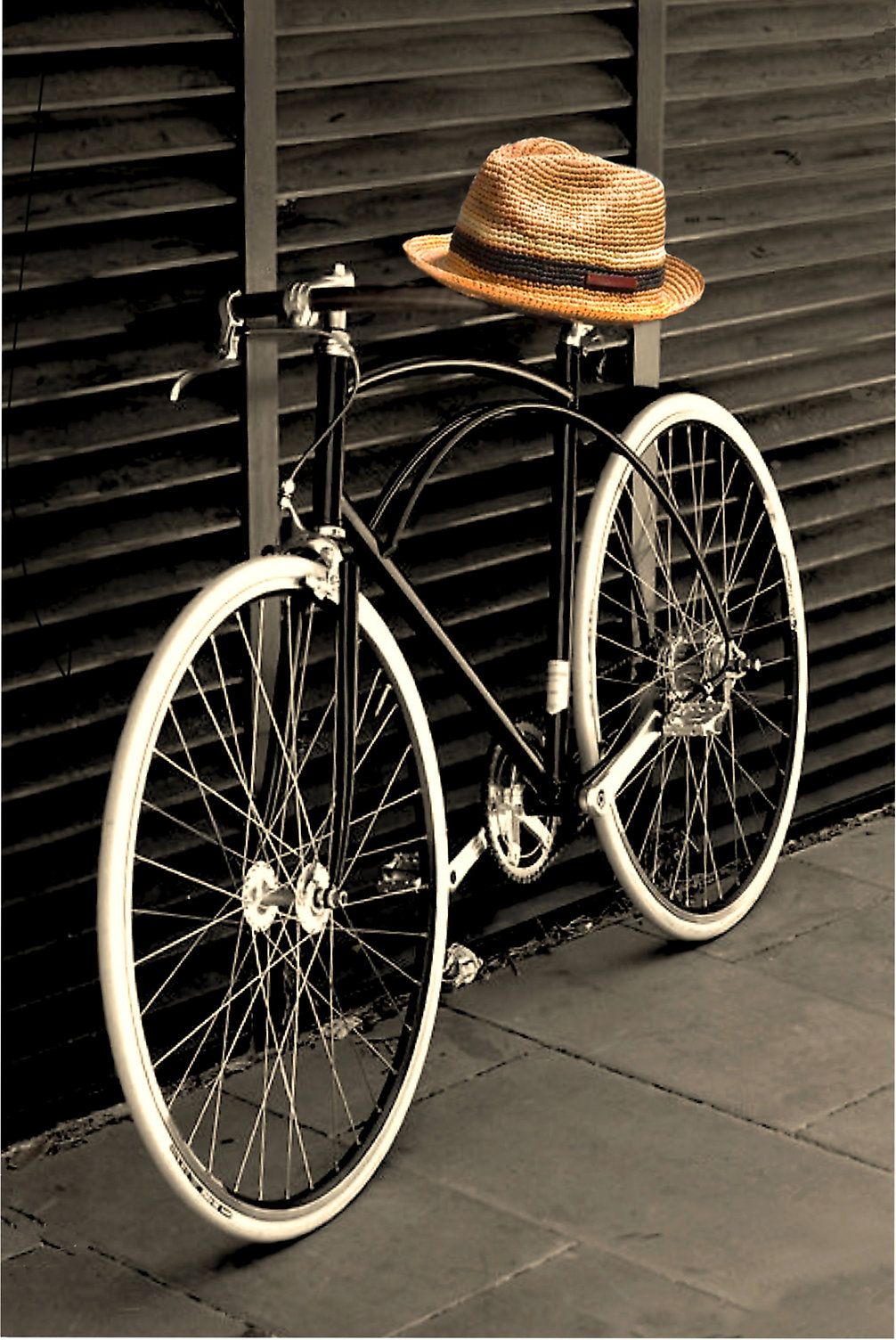A Hat On Top Of A Bicycle