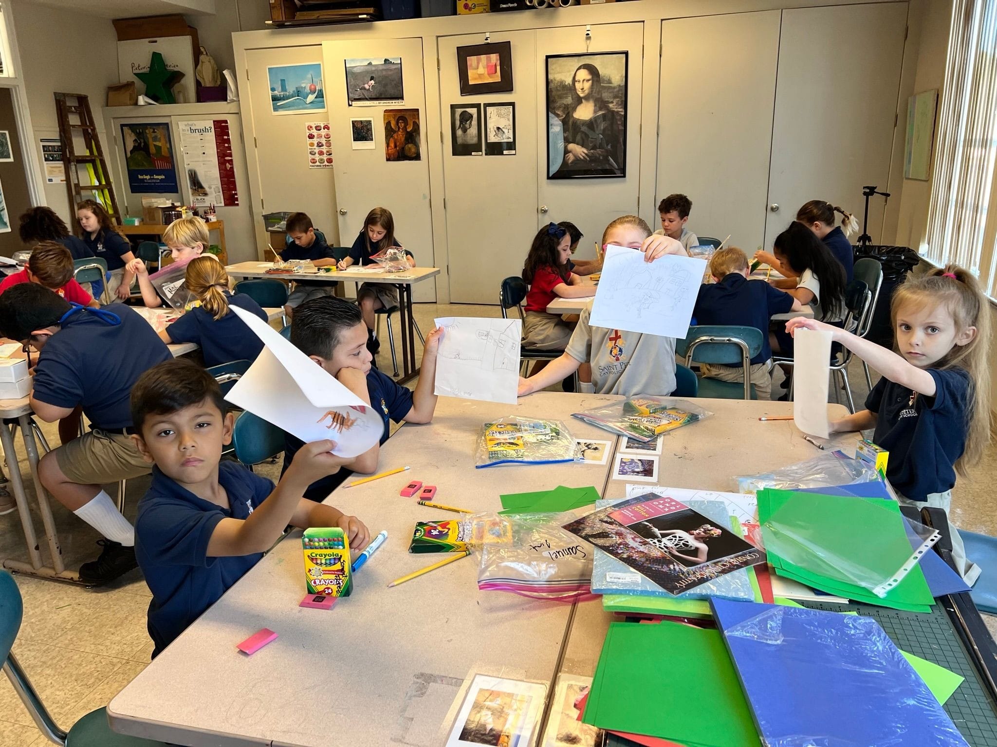 Students work on various art projects with Dr. Scelza.