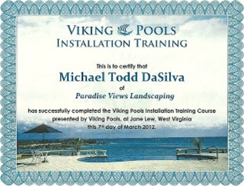 Viking Pools Installation Training Certificate