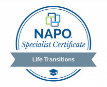 Jodi Granok has a Specialist Certificate in Life Transitions from NAPO.