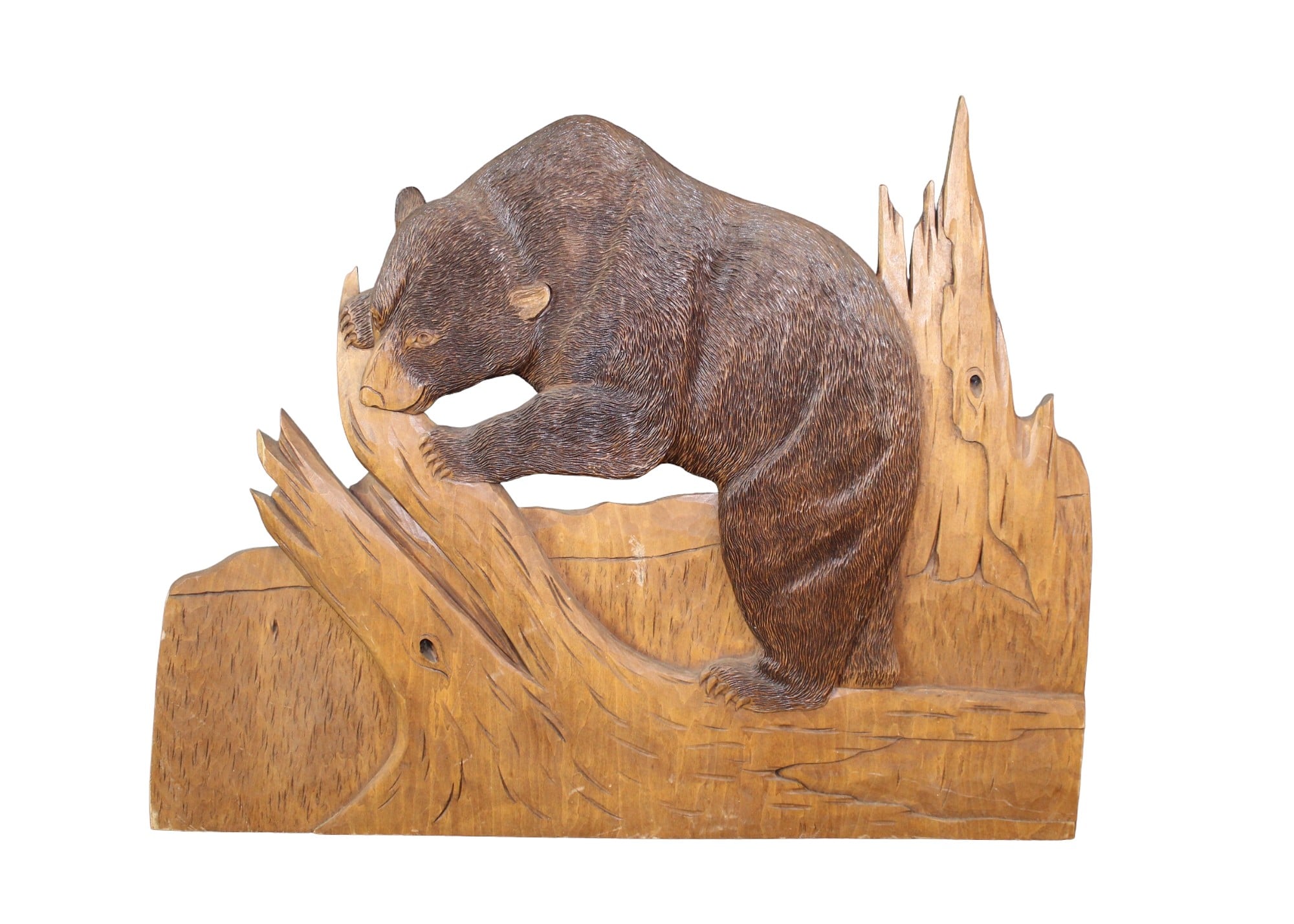 French relief carved panel with bear