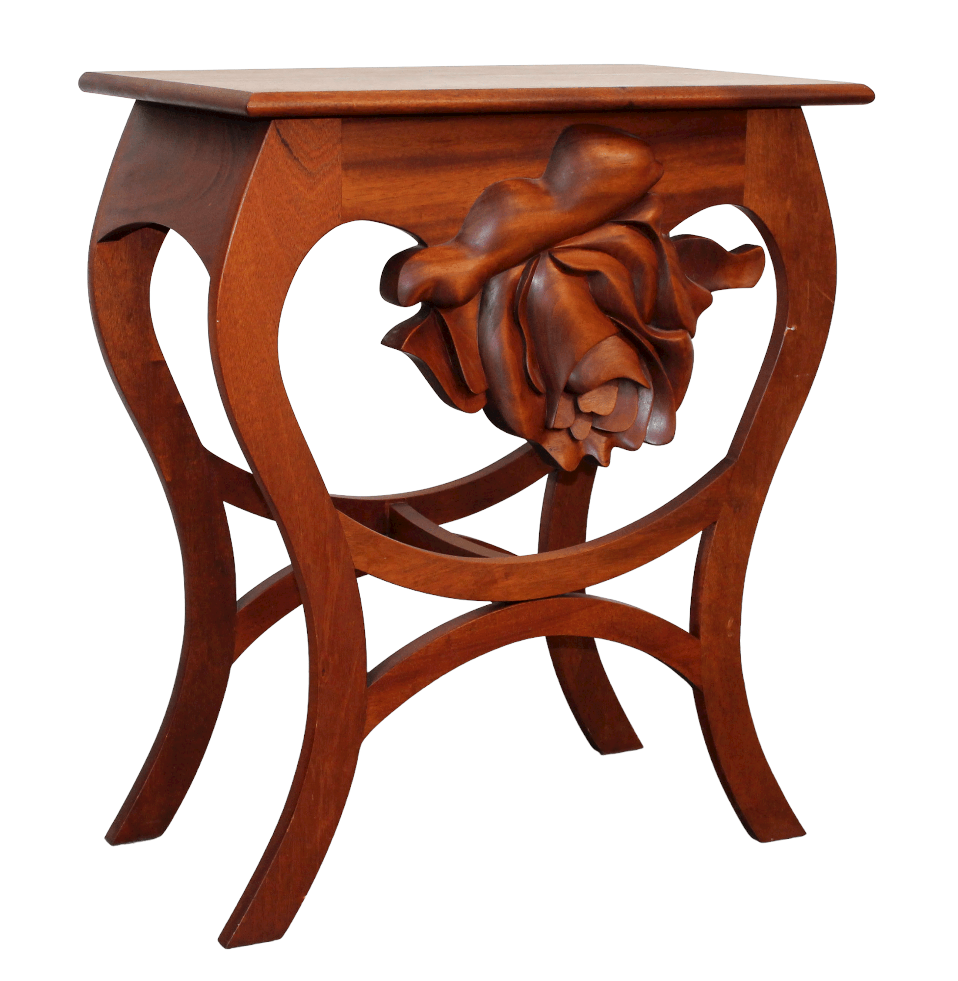 Hard carved teak side table
