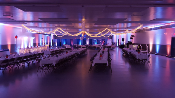 Superior Curling Club.
Up lighting in pink, coral and a lite blue for a wedding.