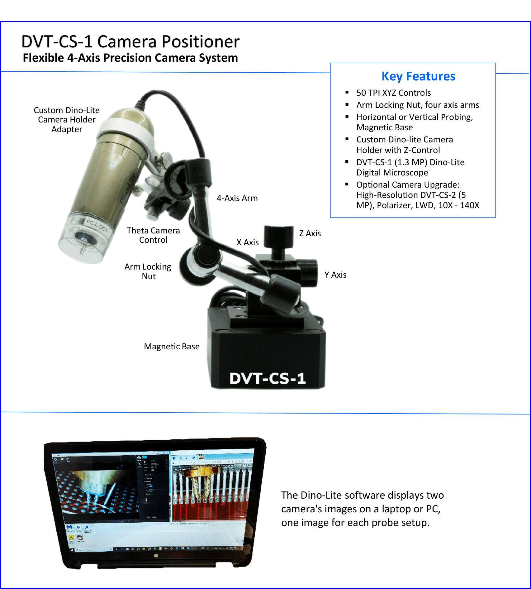 Shows image of the DVT-CS-1 Camera Positioner datasheet.