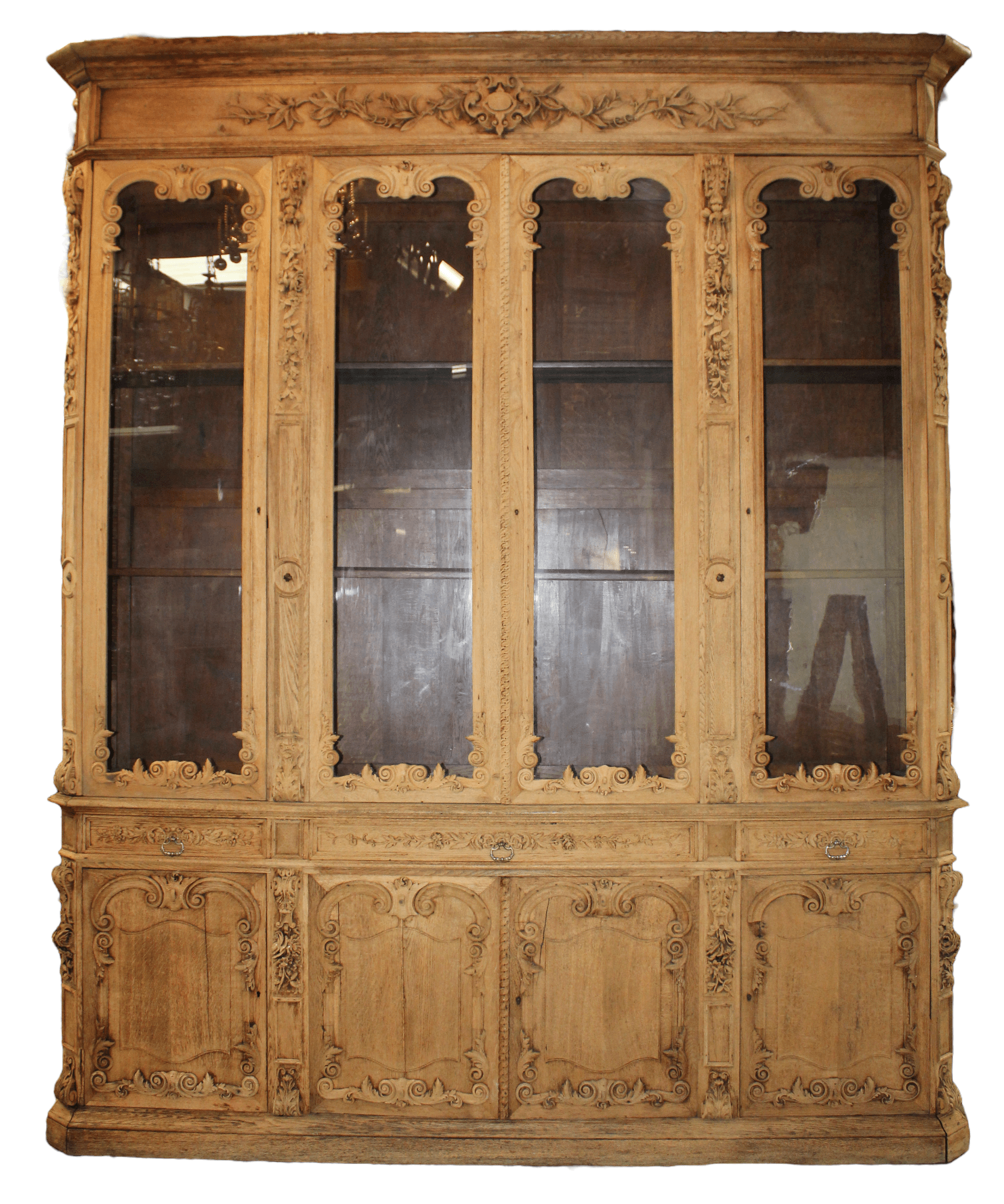 French Chateau bookcase in bleached oak