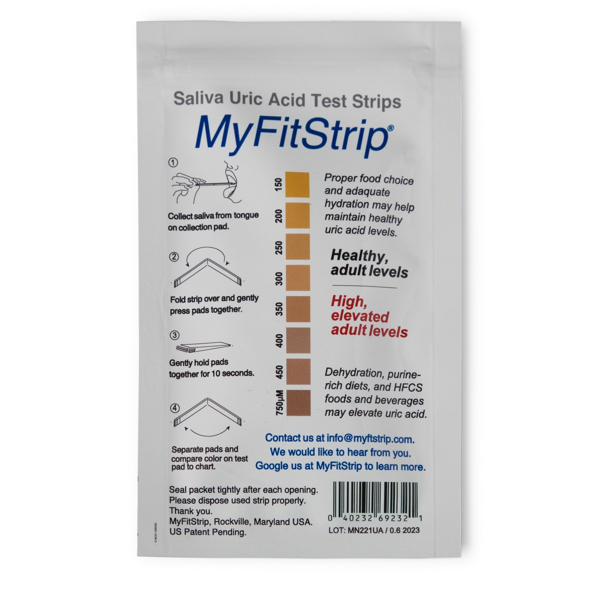 Check for inflammatory uric acid in 10 seconds with MyFitStrip's saliva testing