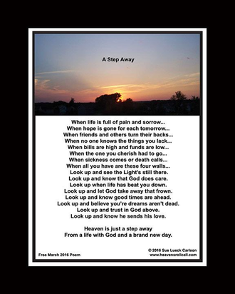 Look up and trustGod in all things.