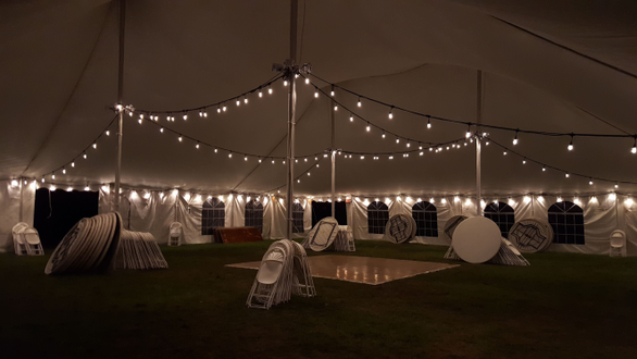 Tent wedding lighting. Bistro only to light up a tent.