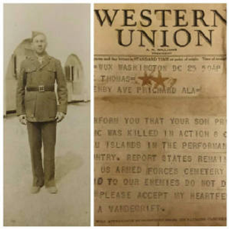 PFC Marvin I. Thomas, KIA 10/8/44. He joined the Marines the day after Pearl Harbor was bombed.