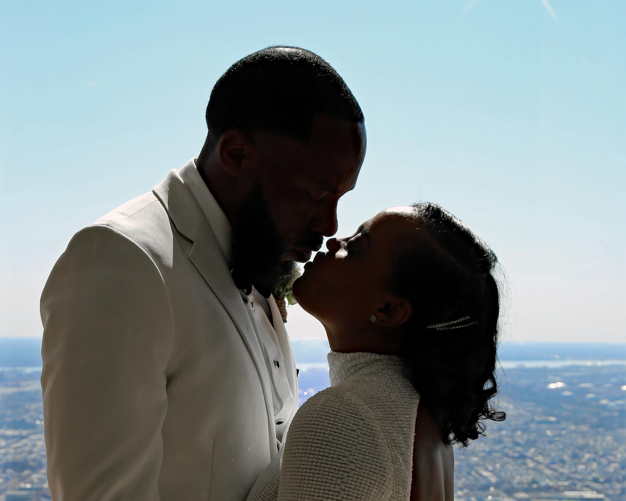Photography by Angel at Tylerstar Productions. This photo of the Bride and Groom Silhouette was taken at the Four Seasons Hotel in Philadelphia, PA