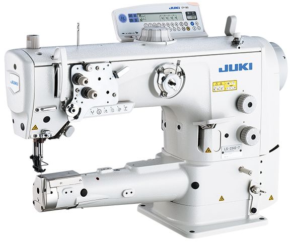 JUKI LS-2342 Series
Cylinder-bed, 1-needle, Unison-feed, Lockstitch Machine with Vertical-axis Hook (With Large Vertical-Axis Hook and Gauge for Small Articles)