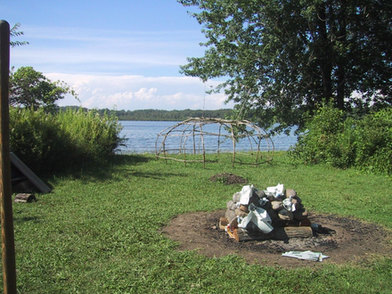 Sweat lodge on the beach at Lily Dale, NY
