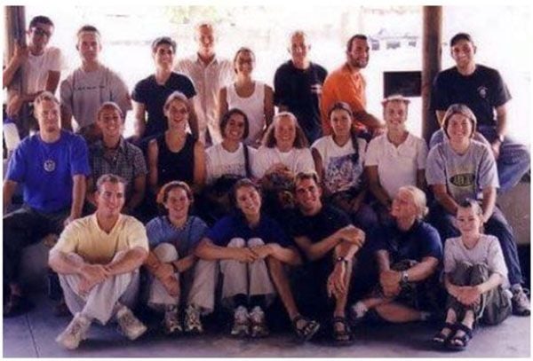 Elizabeth Bowers is 3rd from left in Peace Corps Volunteer group.