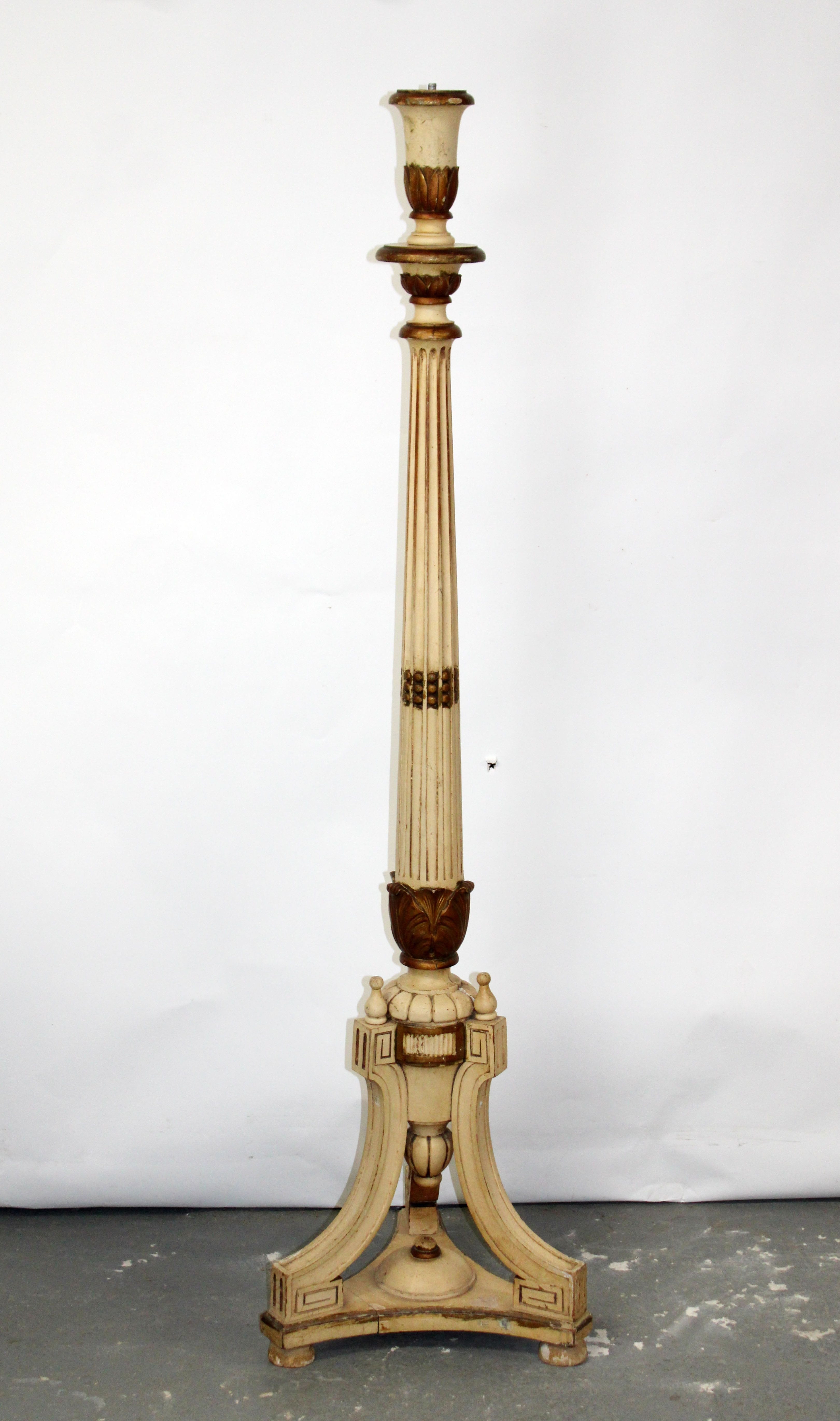 French neo-classical fluted floor lamp base