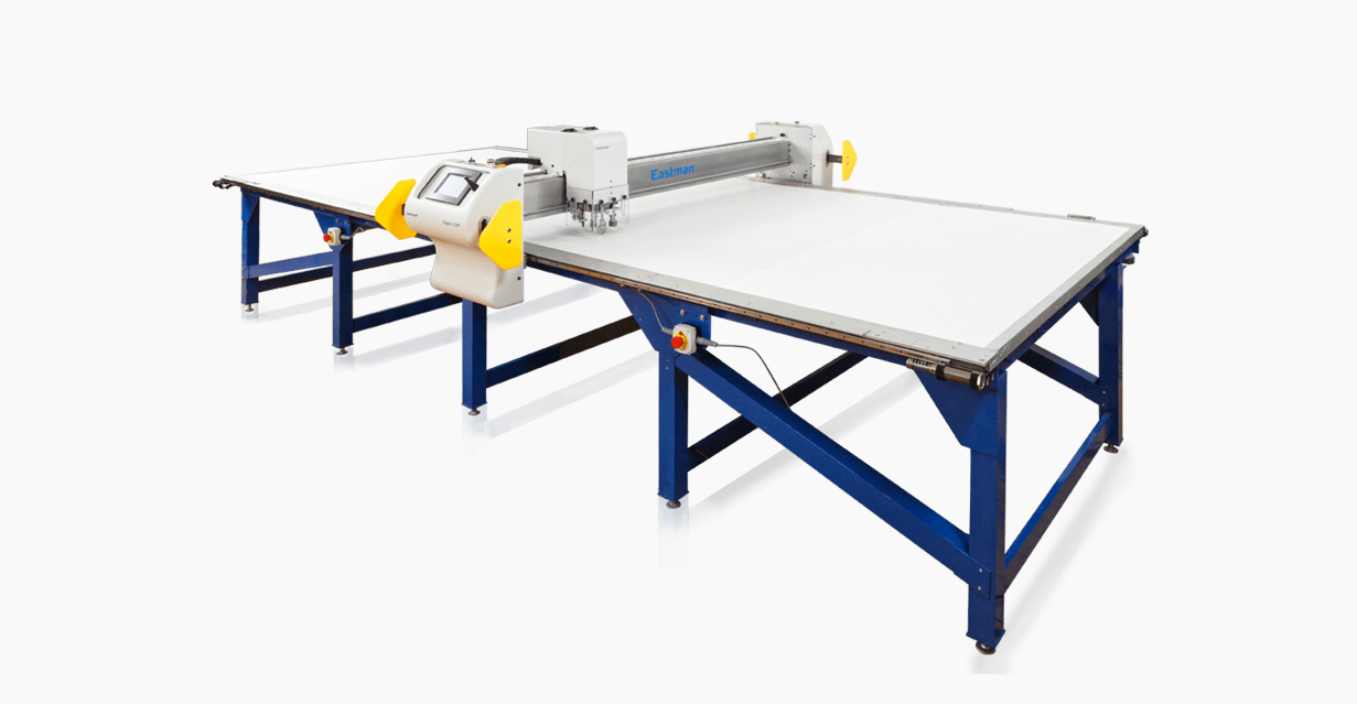 EASTMAN S135 Static Table Cutting System. Single- to low-ply precision cutting, marking, and punching of any flexible material with Eastman’s S135 static table.