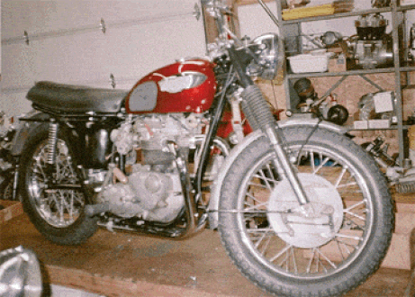 Triumph Bonneville Bike Stored At The Shop