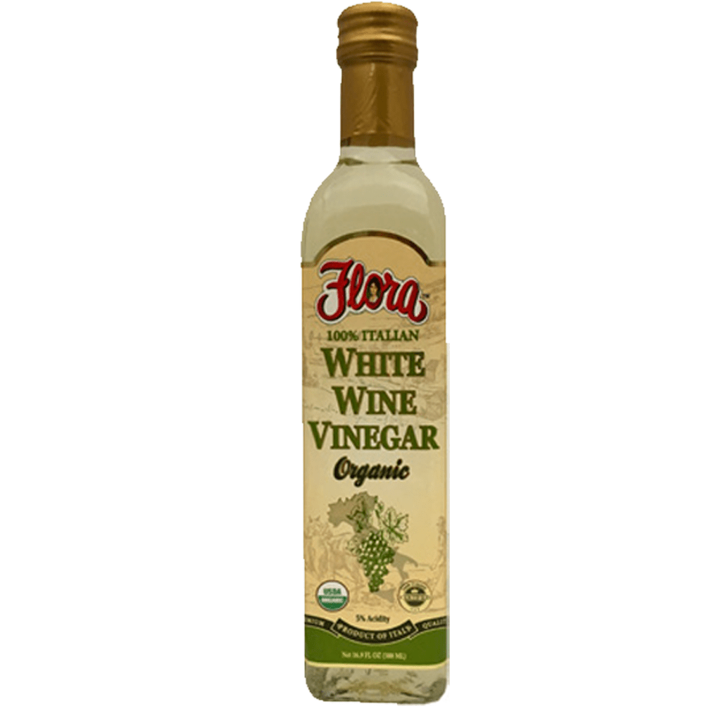 Bottle of Flora White Wine Vinegar Organic