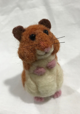 needle felted hamster.