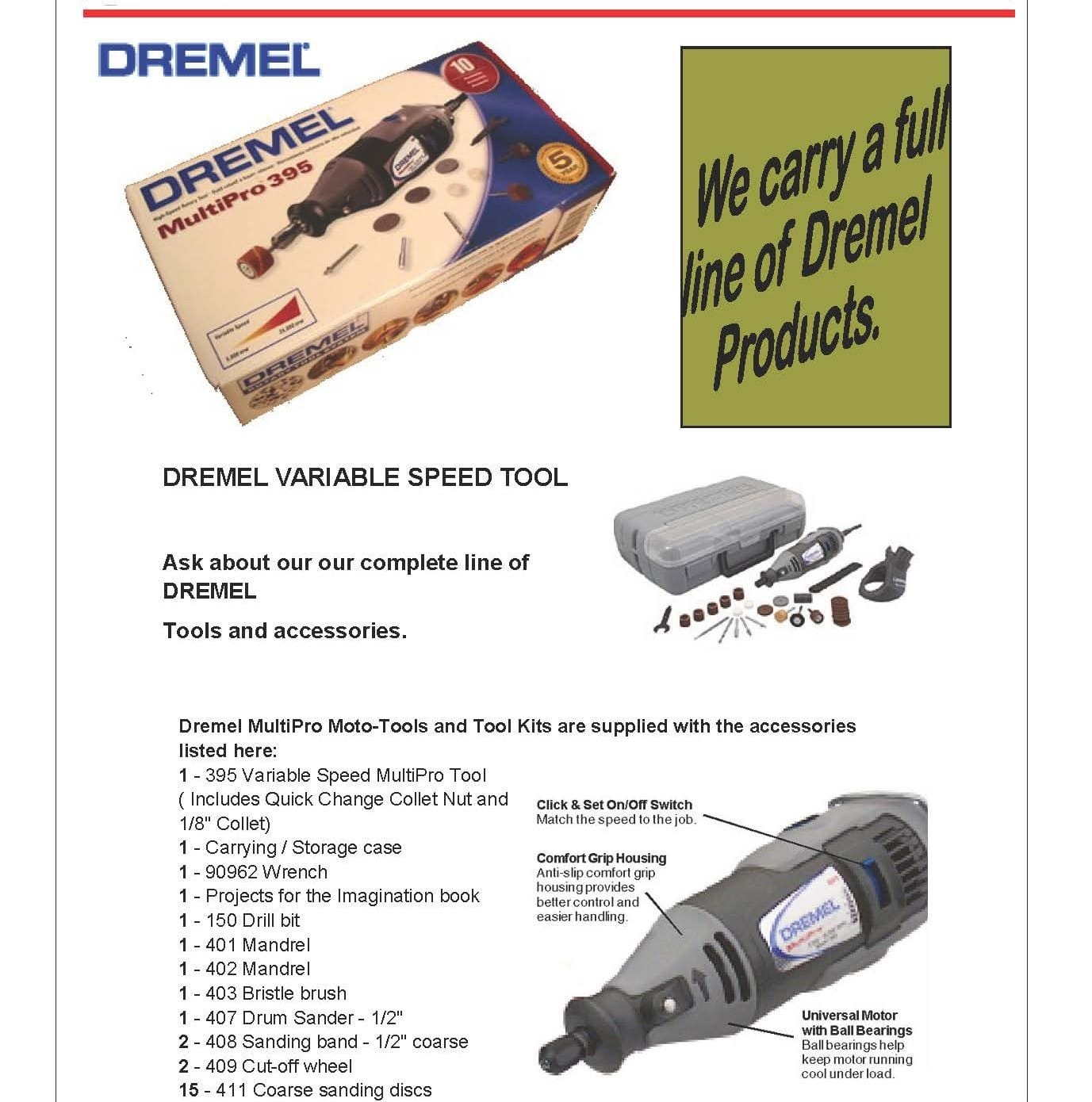 DREMEL VARIABLE SPEED TOOL DREMEL REPLACEMENT PARTS AND WHEELS