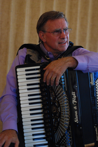 Mark with His Accordion at a Performance