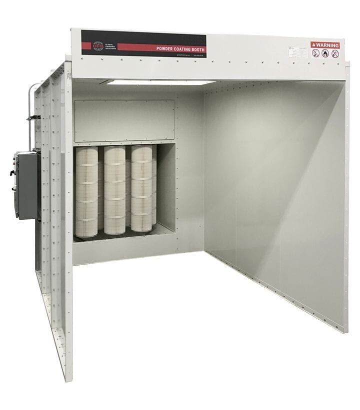 Powder Coating Booth with Self-Cleaning Cartridge Filters