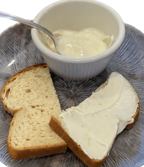 Plate with Mayo and Bread