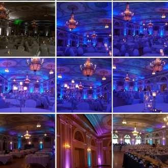 Wedding lighting at Greysolon Ballroom.