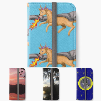 iPhone wallets featuring art and photography by Jennifer Priester.