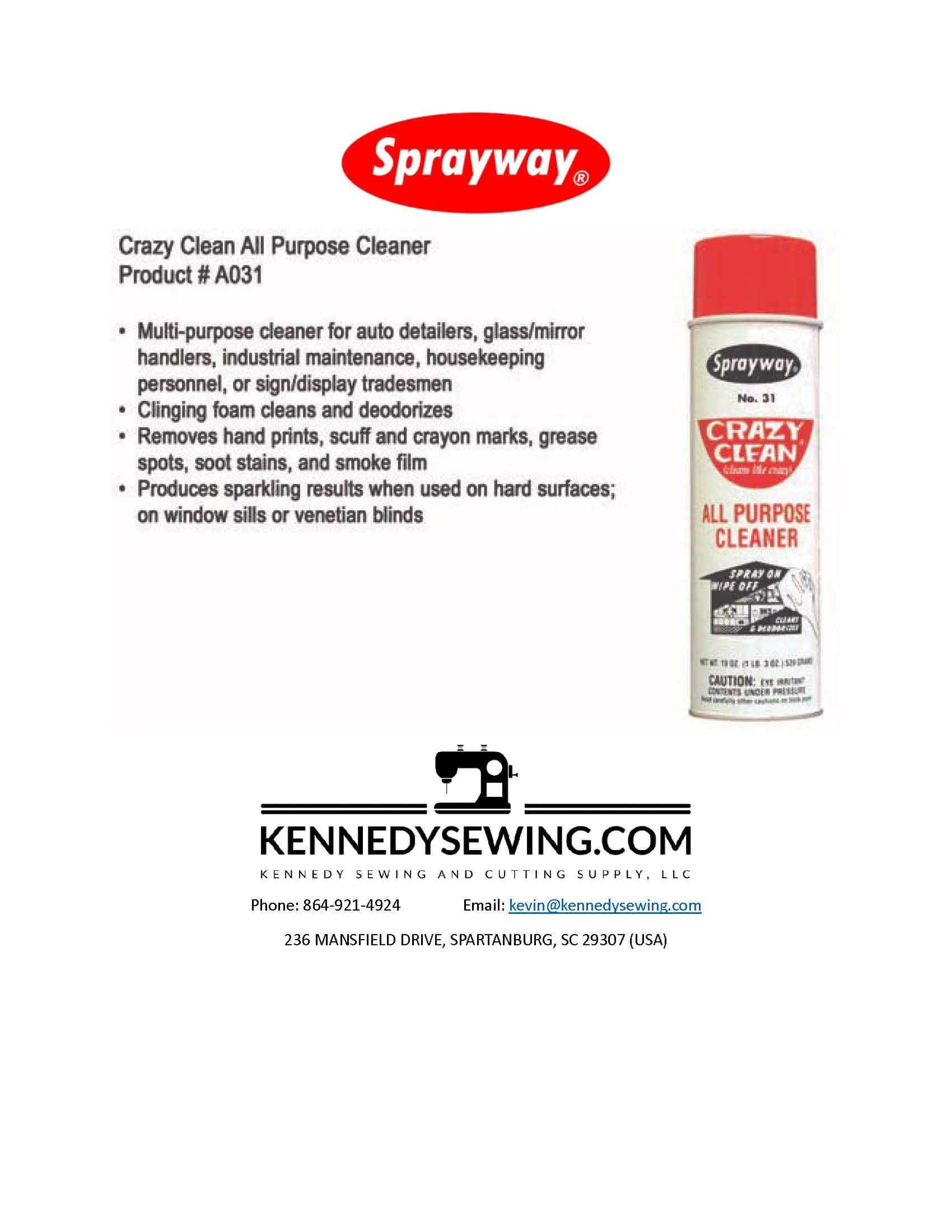 SPRAYWAY A031 CRAZY CLEAN ALL PURPOSE CLEANER