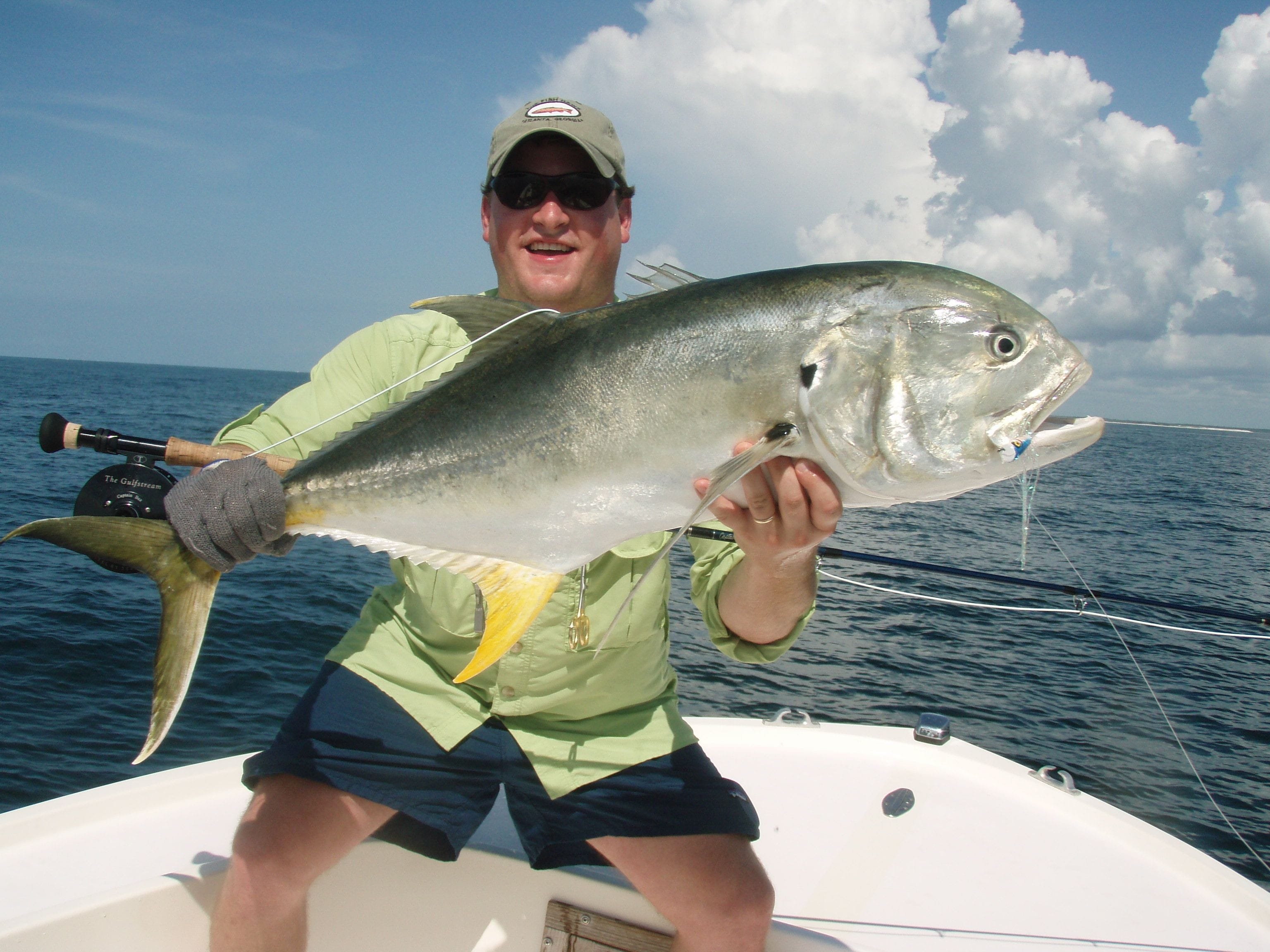 Fiske with his first jack crevalle