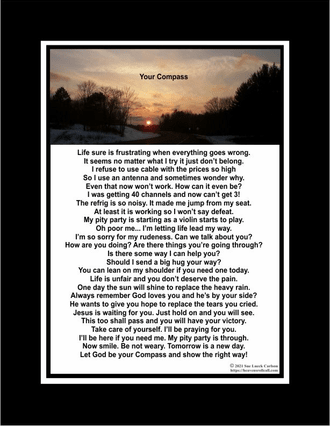 Let Jesus be your compass.
