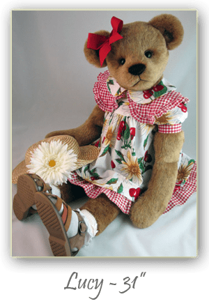 Lucy-hand crafted  31 inch synthetic artist bear from my raggedy bears collection