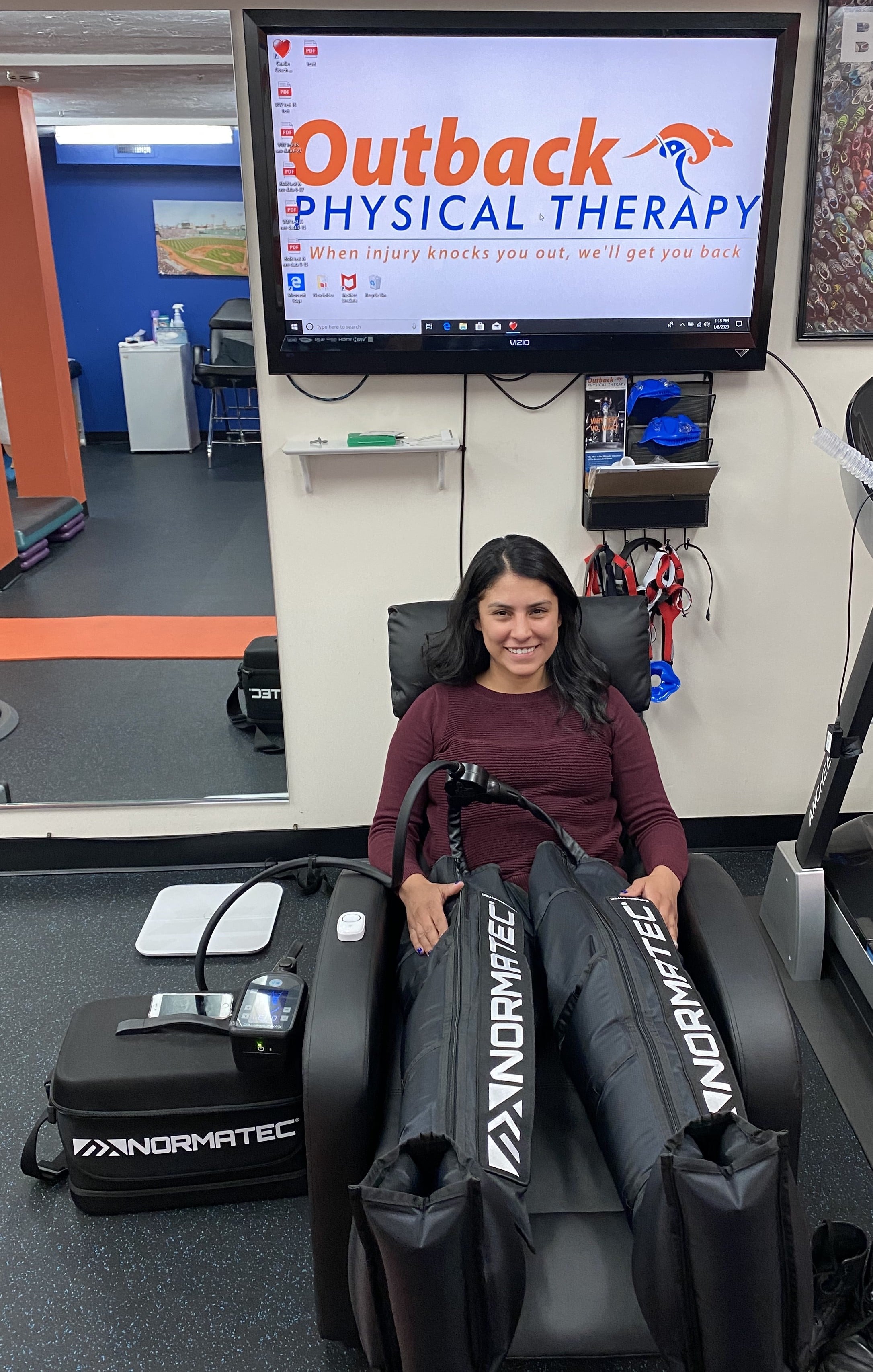 NormaTec Recovery boots at Outback Physical Therapy in Somerville, MA