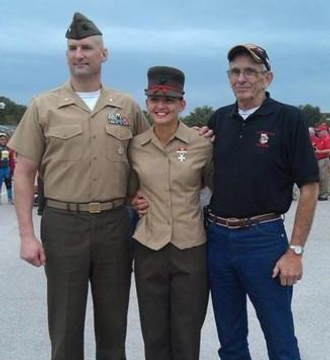 3 generations of US Marines! Lt. Col. Daryl Hurst, Sgt. D'An Hurst, Cpl. Dan Wise