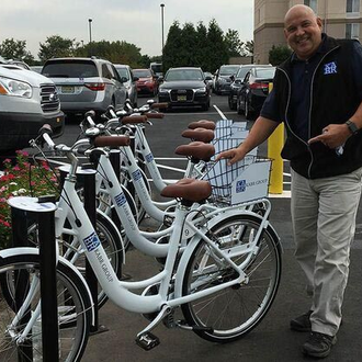 Bicycles custom branded for KABR corporate office building